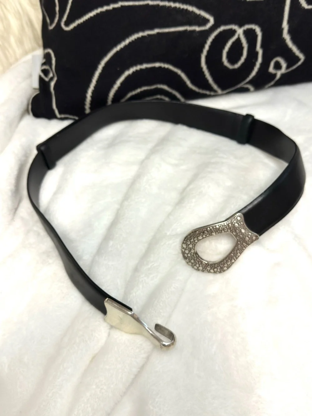 Black leather belt